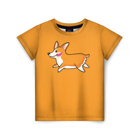 Детская футболка 3D с принтом Корги в Екатеринбурге, 100% гипоаллергенный полиэфир | прямой крой, круглый вырез горловины, длина до линии бедер, чуть спущенное плечо, ткань немного тянется | corgi | dog | dogs | корги | пес | порода | собака | щенки | щенок