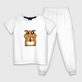 Детская пижама хлопок с принтом Хомячок в Екатеринбурге, 100% хлопок |  брюки и футболка прямого кроя, без карманов, на брюках мягкая резинка на поясе и по низу штанин
 | Тематика изображения на принте: арт | животные | милые | хомяк | хомячок | щекастик