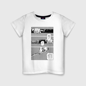 Детская футболка хлопок с принтом манга в Екатеринбурге, 100% хлопок | круглый вырез горловины, полуприлегающий силуэт, длина до линии бедер | анме | катана . меч | комикс | манга | ножны | самурай | япония