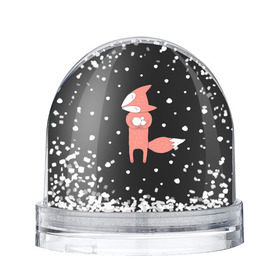 Водяной шар с принтом Лисичка и Снежки в Екатеринбурге, Пластик | Изображение внутри шара печатается на глянцевой фотобумаге с двух сторон | fox | зима | лис | лиса | лисы | снег | снежок