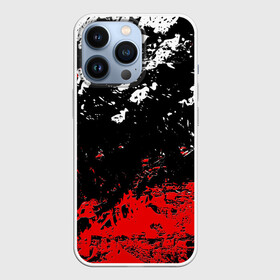 Чехол для iPhone 13 Pro с принтом БРЫЗГИ КРАСОК в Екатеринбурге,  |  | black.white | dirty | paints | red | texture | белый | брызги | грязный | краски | красный | текстура | черный