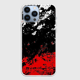 Чехол для iPhone 13 Pro Max с принтом БРЫЗГИ КРАСОК в Екатеринбурге,  |  | black.white | dirty | paints | red | texture | белый | брызги | грязный | краски | красный | текстура | черный