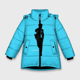 Зимняя куртка для девочек 3D с принтом Connor Detroit Become Human в Екатеринбурге, ткань верха — 100% полиэстер; подклад — 100% полиэстер, утеплитель — 100% полиэстер. | длина ниже бедра, удлиненная спинка, воротник стойка и отстегивающийся капюшон. Есть боковые карманы с листочкой на кнопках, утяжки по низу изделия и внутренний карман на молнии. 

Предусмотрены светоотражающий принт на спинке, радужный светоотражающий элемент на пуллере молнии и на резинке для утяжки. | Тематика изображения на принте: 2038 | android | become | connor | dbh | detroit | future | gamer | hank | human | kara | mrkus | андроид | будущее | детройт | детройтстатьчеловеком | кара | конор | маркус | хэнк
