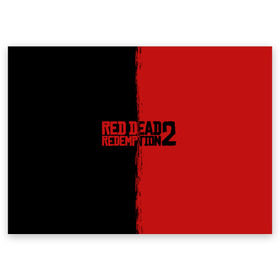 Поздравительная открытка с принтом RED DEAD REDEMPTION 2 в Екатеринбурге, 100% бумага | плотность бумаги 280 г/м2, матовая, на обратной стороне линовка и место для марки
 | rdr | rdr2 | red dead redemption 2 | rockstar | дикий запад | ковбои