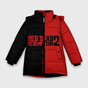Зимняя куртка для девочек 3D с принтом RED DEAD REDEMPTION 2 в Екатеринбурге, ткань верха — 100% полиэстер; подклад — 100% полиэстер, утеплитель — 100% полиэстер. | длина ниже бедра, удлиненная спинка, воротник стойка и отстегивающийся капюшон. Есть боковые карманы с листочкой на кнопках, утяжки по низу изделия и внутренний карман на молнии. 

Предусмотрены светоотражающий принт на спинке, радужный светоотражающий элемент на пуллере молнии и на резинке для утяжки. | rdr | rdr2 | red dead redemption 2 | rockstar | дикий запад | ковбои