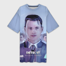 Платье-футболка 3D с принтом Detroit become human в Екатеринбурге,  |  | connor | cyberlife | detroit become human | deviant | kara | markus | ps4 | rk800 |  detroit: become human | детроит | детроит: стать человеком | игры | кара | коннор | конор | кэра | маркус | пиратs | эксклюзив