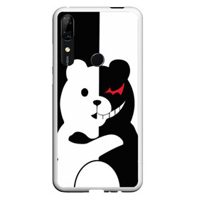 Чехол для Honor P Smart Z с принтом MONOKUMA в Екатеринбурге, Силикон | Область печати: задняя сторона чехла, без боковых панелей | anime | bear | black  white | minomi | monokuma | pink | rabbit | school | аниме | главарь | миноми | монокума | черно белый | школа