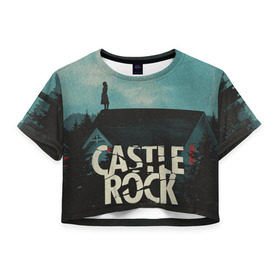 Женская футболка 3D укороченная с принтом Castle Rock в Екатеринбурге, 100% полиэстер | круглая горловина, длина футболки до линии талии, рукава с отворотами | castle rock | hulu | билл скарсгард | дж.дж. абрамс | касл рок | кубик в кубе | стивен кинг | шоушенк