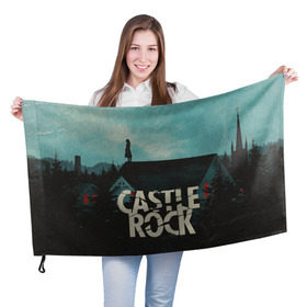 Флаг 3D с принтом Castle Rock в Екатеринбурге, 100% полиэстер | плотность ткани — 95 г/м2, размер — 67 х 109 см. Принт наносится с одной стороны | castle rock | hulu | билл скарсгард | дж.дж. абрамс | касл рок | кубик в кубе | стивен кинг | шоушенк
