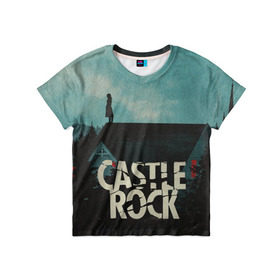 Детская футболка 3D с принтом Castle Rock в Екатеринбурге, 100% гипоаллергенный полиэфир | прямой крой, круглый вырез горловины, длина до линии бедер, чуть спущенное плечо, ткань немного тянется | castle rock | hulu | билл скарсгард | дж.дж. абрамс | касл рок | кубик в кубе | стивен кинг | шоушенк
