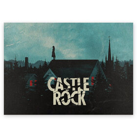 Поздравительная открытка с принтом Castle Rock в Екатеринбурге, 100% бумага | плотность бумаги 280 г/м2, матовая, на обратной стороне линовка и место для марки
 | castle rock | hulu | билл скарсгард | дж.дж. абрамс | касл рок | кубик в кубе | стивен кинг | шоушенк