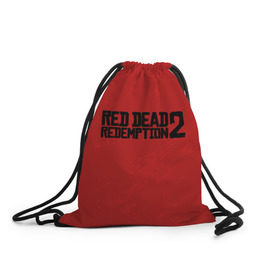 Рюкзак-мешок 3D с принтом RED DEAD REDEMPTION 2 в Екатеринбурге, 100% полиэстер | плотность ткани — 200 г/м2, размер — 35 х 45 см; лямки — толстые шнурки, застежка на шнуровке, без карманов и подкладки | 