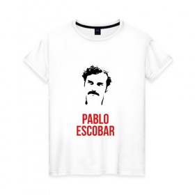 Женская футболка хлопок с принтом Pablo в Екатеринбурге, 100% хлопок | прямой крой, круглый вырез горловины, длина до линии бедер, слегка спущенное плечо | escobar | loving pablo | эскобар