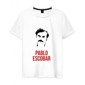 Мужская футболка хлопок с принтом Pablo в Екатеринбурге, 100% хлопок | прямой крой, круглый вырез горловины, длина до линии бедер, слегка спущенное плечо. | escobar | loving pablo | эскобар