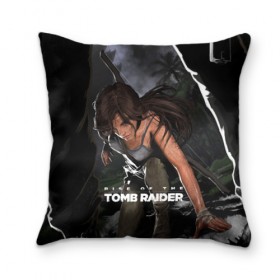 Подушка 3D с принтом Tomb Raider в Екатеринбурге, наволочка – 100% полиэстер, наполнитель – холлофайбер (легкий наполнитель, не вызывает аллергию). | состоит из подушки и наволочки. Наволочка на молнии, легко снимается для стирки | Тематика изображения на принте: 