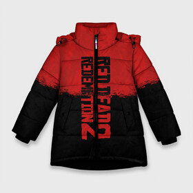 Зимняя куртка для девочек 3D с принтом RED DEAD REDEMPTION 2 в Екатеринбурге, ткань верха — 100% полиэстер; подклад — 100% полиэстер, утеплитель — 100% полиэстер. | длина ниже бедра, удлиненная спинка, воротник стойка и отстегивающийся капюшон. Есть боковые карманы с листочкой на кнопках, утяжки по низу изделия и внутренний карман на молнии. 

Предусмотрены светоотражающий принт на спинке, радужный светоотражающий элемент на пуллере молнии и на резинке для утяжки. | gamer | gun | logo | play | player | rdr2 | red dead redemption 2 | rockstar | western | вестерн | ковбои | компьютерные игры 2019 | криминал | лого | рокстар