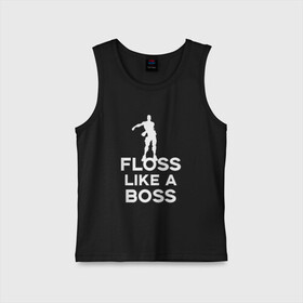 Детская майка хлопок с принтом Floss like a boss  в Екатеринбурге,  |  | dance | floss like a boss | fortnite | swag | thebackpackkid | танец