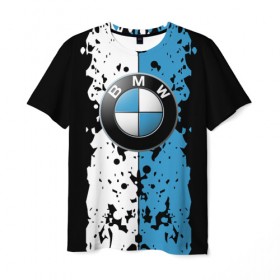 Мужская футболка 3D с принтом BMW sign в Екатеринбурге, 100% полиэфир | прямой крой, круглый вырез горловины, длина до линии бедер | auto | bmw | logo | автомобиль | бмв | логотип | машина | эмблема