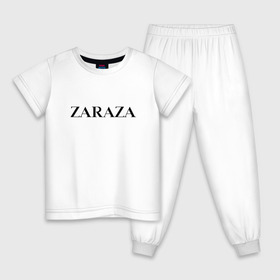 Детская пижама хлопок с принтом Zaraza в Екатеринбурге, 100% хлопок |  брюки и футболка прямого кроя, без карманов, на брюках мягкая резинка на поясе и по низу штанин
 | antibrand | brand | logo | zara | бренд | зара | зараза | лого