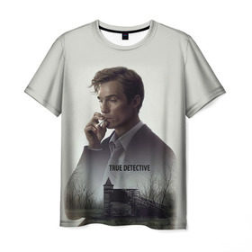 Мужская футболка 3D с принтом True Detective в Екатеринбурге, 100% полиэфир | прямой крой, круглый вырез горловины, длина до линии бедер | true detective | вуди харрельсон | детектив | криминал | мистика | настоящий детектив | сериал