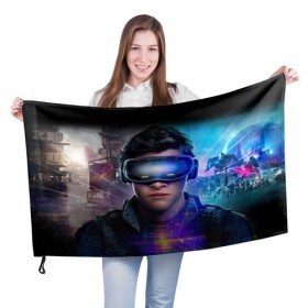 Флаг 3D с принтом Ready Player One (PRO) [2] в Екатеринбурге, 100% полиэстер | плотность ткани — 95 г/м2, размер — 67 х 109 см. Принт наносится с одной стороны | game | games | one | player | player one | ready player one | retro | robot | игрок | игры | первому игроку приготовиться | ретро | робот | фильм