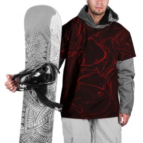 Накидка на куртку 3D с принтом Кровавые разводы в Екатеринбурге, 100% полиэстер |  | абстракция красок | брызги красок | живопис | краска | потертость красок | черно белый