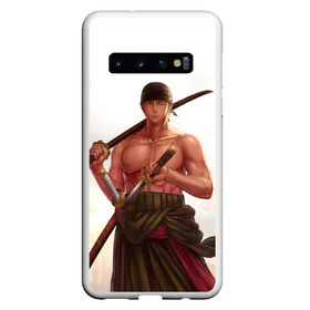 Чехол для Samsung Galaxy S10 с принтом One Piece - Zoro в Екатеринбурге, Силикон | Область печати: задняя сторона чехла, без боковых панелей | большой | ван | воин | катана | куш | меч | пираты | пис | самурай