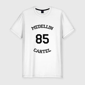 Мужская футболка премиум с принтом Escobar 85 в Екатеринбурге, 92% хлопок, 8% лайкра | приталенный силуэт, круглый вырез ворота, длина до линии бедра, короткий рукав | escobar | loving pablo | эскобар