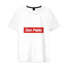 Мужская футболка хлопок с принтом Don Pablo в Екатеринбурге, 100% хлопок | прямой крой, круглый вырез горловины, длина до линии бедер, слегка спущенное плечо. | Тематика изображения на принте: escobar | loving pablo | эскобар