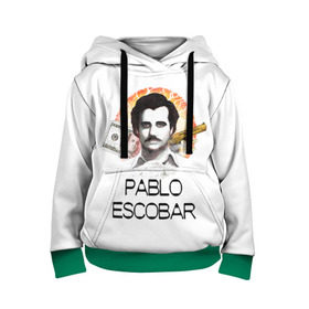 Детская толстовка 3D с принтом Pablo Escobar в Екатеринбурге, 100% полиэстер | двухслойный капюшон со шнурком для регулировки, мягкие манжеты на рукавах и по низу толстовки, спереди карман-кенгуру с мягким внутренним слоем | Тематика изображения на принте: escobar | loving pablo | эскобар