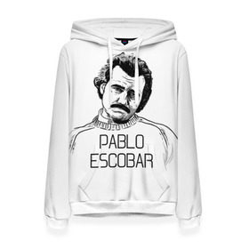 Женская толстовка 3D с принтом Pablo Escobar в Екатеринбурге, 100% полиэстер  | двухслойный капюшон со шнурком для регулировки, мягкие манжеты на рукавах и по низу толстовки, спереди карман-кенгуру с мягким внутренним слоем. | escobar | loving pablo | эскобар