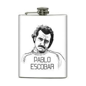Фляга с принтом Pablo Escobar в Екатеринбурге, металлический корпус | емкость 0,22 л, размер 125 х 94 мм. Виниловая наклейка запечатывается полностью | escobar | loving pablo | эскобар