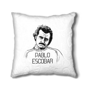 Подушка 3D с принтом Pablo Escobar в Екатеринбурге, наволочка – 100% полиэстер, наполнитель – холлофайбер (легкий наполнитель, не вызывает аллергию). | состоит из подушки и наволочки. Наволочка на молнии, легко снимается для стирки | escobar | loving pablo | эскобар