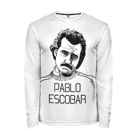 Мужской лонгслив 3D с принтом Pablo Escobar в Екатеринбурге, 100% полиэстер | длинные рукава, круглый вырез горловины, полуприлегающий силуэт | escobar | loving pablo | эскобар