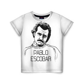 Детская футболка 3D с принтом Pablo Escobar в Екатеринбурге, 100% гипоаллергенный полиэфир | прямой крой, круглый вырез горловины, длина до линии бедер, чуть спущенное плечо, ткань немного тянется | escobar | loving pablo | эскобар
