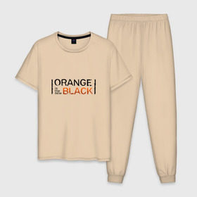 Мужская пижама хлопок с принтом Orange Is the New Black в Екатеринбурге, 100% хлопок | брюки и футболка прямого кроя, без карманов, на брюках мягкая резинка на поясе и по низу штанин
 | orange is the new black | оранжевый  хит сезона