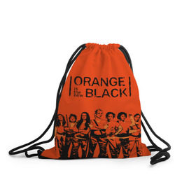 Рюкзак-мешок 3D с принтом ORANGE IS THE NEW BLACK в Екатеринбурге, 100% полиэстер | плотность ткани — 200 г/м2, размер — 35 х 45 см; лямки — толстые шнурки, застежка на шнуровке, без карманов и подкладки | orange is the new black | оранжевый  хит сезона