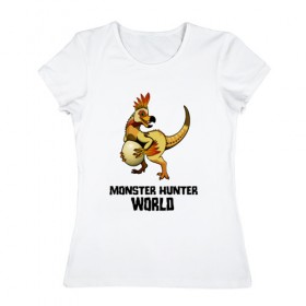 Женская футболка хлопок с принтом Monster Hunter: World в Екатеринбурге, 100% хлопок | прямой крой, круглый вырез горловины, длина до линии бедер, слегка спущенное плечо | monster hunter: world