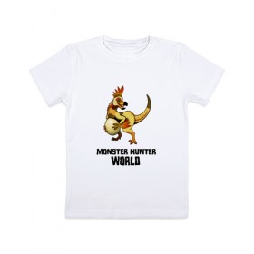 Детская футболка хлопок с принтом Monster Hunter: World в Екатеринбурге, 100% хлопок | круглый вырез горловины, полуприлегающий силуэт, длина до линии бедер | monster hunter: world