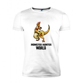 Мужская футболка премиум с принтом Monster Hunter: World в Екатеринбурге, 92% хлопок, 8% лайкра | приталенный силуэт, круглый вырез ворота, длина до линии бедра, короткий рукав | monster hunter: world