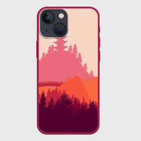 Чехол для iPhone 13 mini с принтом Firewatch в Екатеринбурге,  |  | campo santo | firewatch | арт | вечер | вид | горы | закат | игра | лес | озеро | олень | пейзаж | пожарный дозор | солнце | холмы