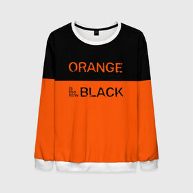 Мужской свитшот 3D с принтом Orange Is the New Black в Екатеринбурге, 100% полиэстер с мягким внутренним слоем | круглый вырез горловины, мягкая резинка на манжетах и поясе, свободная посадка по фигуре | orange is the new black | оранжевый  хит сезона