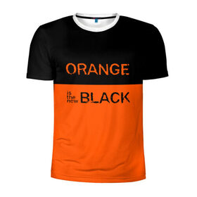 Мужская футболка 3D спортивная с принтом Orange Is the New Black в Екатеринбурге, 100% полиэстер с улучшенными характеристиками | приталенный силуэт, круглая горловина, широкие плечи, сужается к линии бедра | orange is the new black | оранжевый  хит сезона