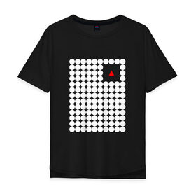 Мужская футболка хлопок Oversize с принтом Взаперти в Екатеринбурге, 100% хлопок | свободный крой, круглый ворот, “спинка” длиннее передней части | круги | минимализм | треугольник
