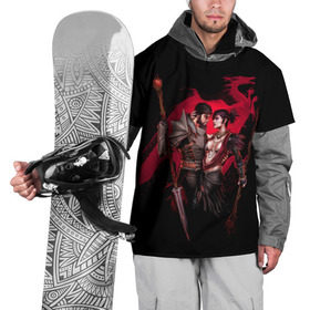 Накидка на куртку 3D с принтом Dragon Age. Морриган и Хоук в Екатеринбурге, 100% полиэстер |  | Тематика изображения на принте: hawke | morrigan | rpg | рпг | фентези