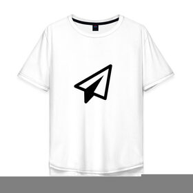 Мужская футболка хлопок Oversize с принтом Самолетик в Екатеринбурге, 100% хлопок | свободный крой, круглый ворот, “спинка” длиннее передней части | геометрия | иконка | минимализм | самолетик | сообщение | треугольники | ярлык