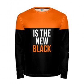 Мужской лонгслив 3D с принтом ORANGE IS THE NEW BLACK в Екатеринбурге, 100% полиэстер | длинные рукава, круглый вырез горловины, полуприлегающий силуэт | orange is the new black