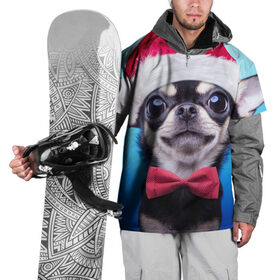 Накидка на куртку 3D с принтом рождество в Екатеринбурге, 100% полиэстер |  | dog | happy new year | бантик | взгляд | глаза | новый год | пинчер | праздник | санта клаус | собака | той терьер