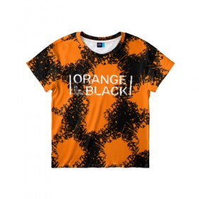 Детская футболка 3D с принтом ORANGE IS THE NEW BLACK в Екатеринбурге, 100% гипоаллергенный полиэфир | прямой крой, круглый вырез горловины, длина до линии бедер, чуть спущенное плечо, ткань немного тянется | orange is the new black
