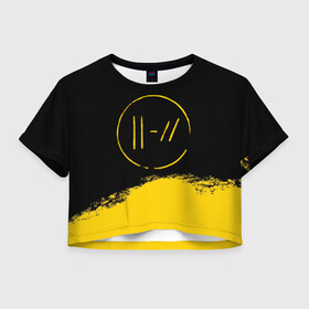 Женская футболка Crop-top 3D с принтом TWENTY ONE PILOTS | 21 PILOTS | TOP в Екатеринбурге, 100% полиэстер | круглая горловина, длина футболки до линии талии, рукава с отворотами | 21 pilots | 21p | music | rock | top | trench | twenty one pilots | группа | музыка | рок